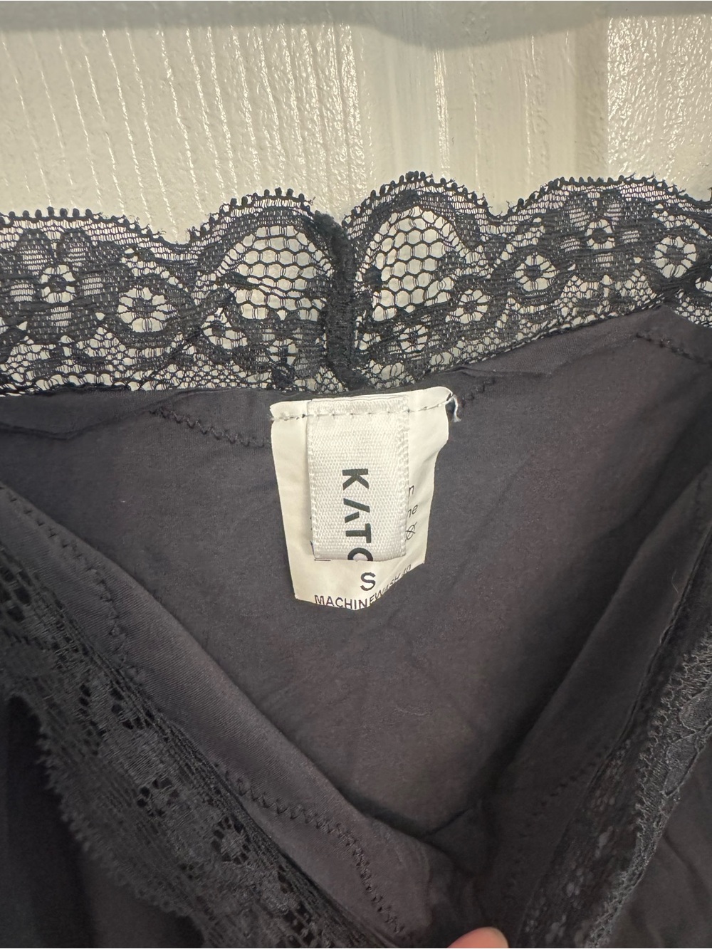 Black Lace Trim Bodysuit - Picture 2 of 3